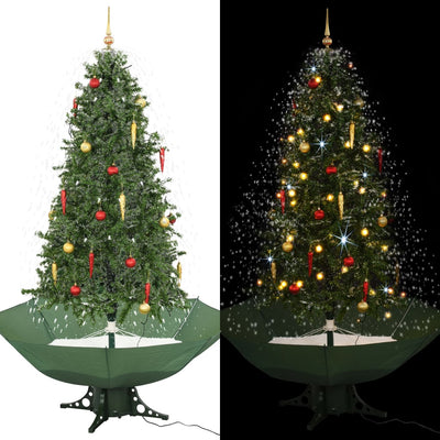 Vidaxl kerstboom sneeuwend met paraplubasis 190 cm groen