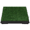 Inodoro Vidaxl Pet con contenedor y hierba artificial 63x50x7 cm verde