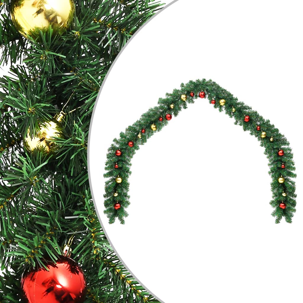 Guirnaldas de Navidad de Vidaxl decorada con bolas de Navidad de 20 m