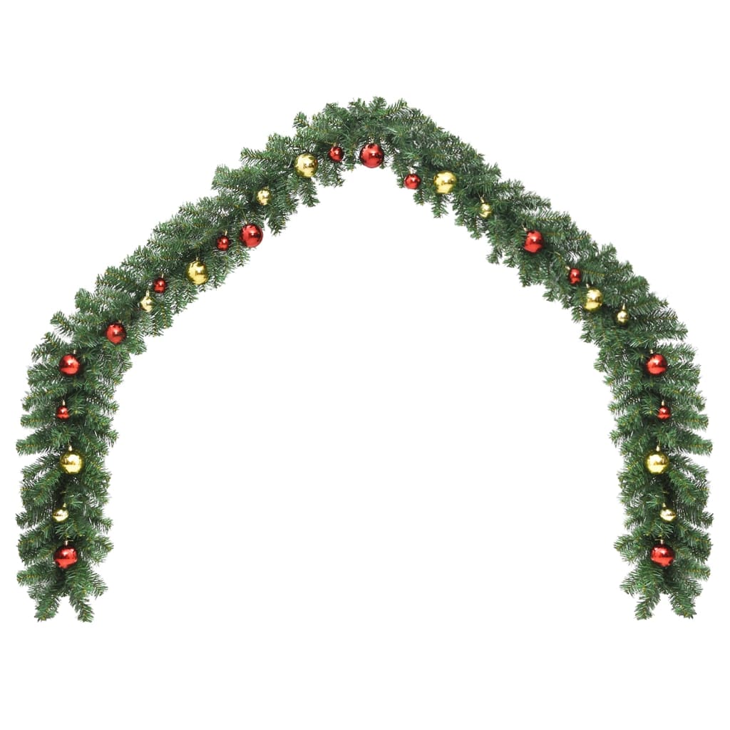 Guirnaldas de Navidad de Vidaxl decorada con bolas de Navidad de 20 m