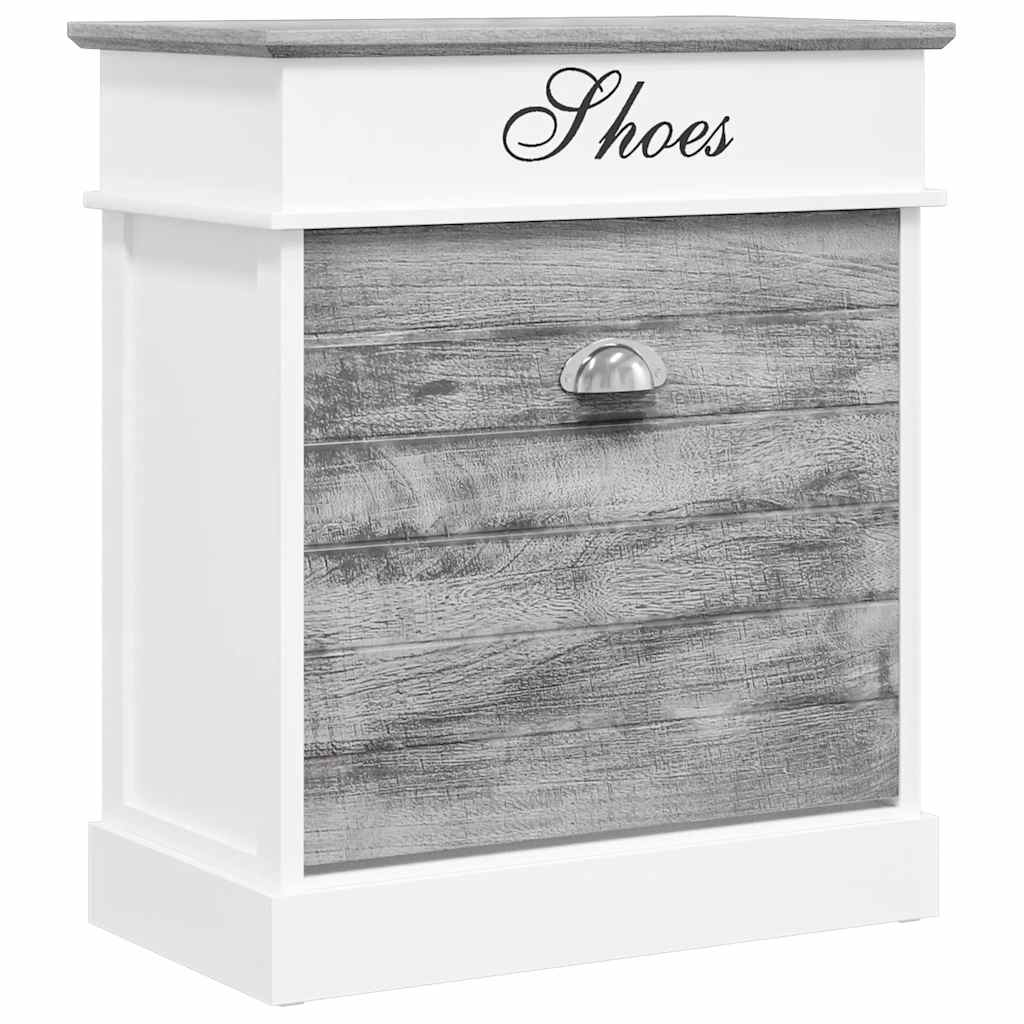 Gabinete de zapatos Vidaxl 50x28x58 cm Paulowniahout Gray