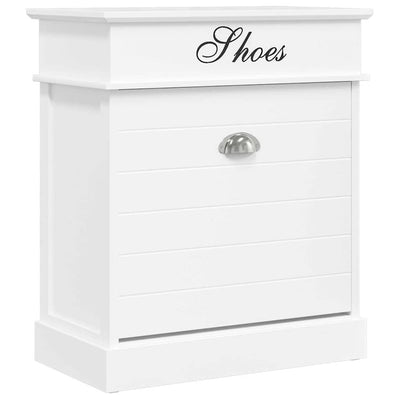 Vidaxl Cabinet da scarpe 50x28x58 cm Paulownahout bianco