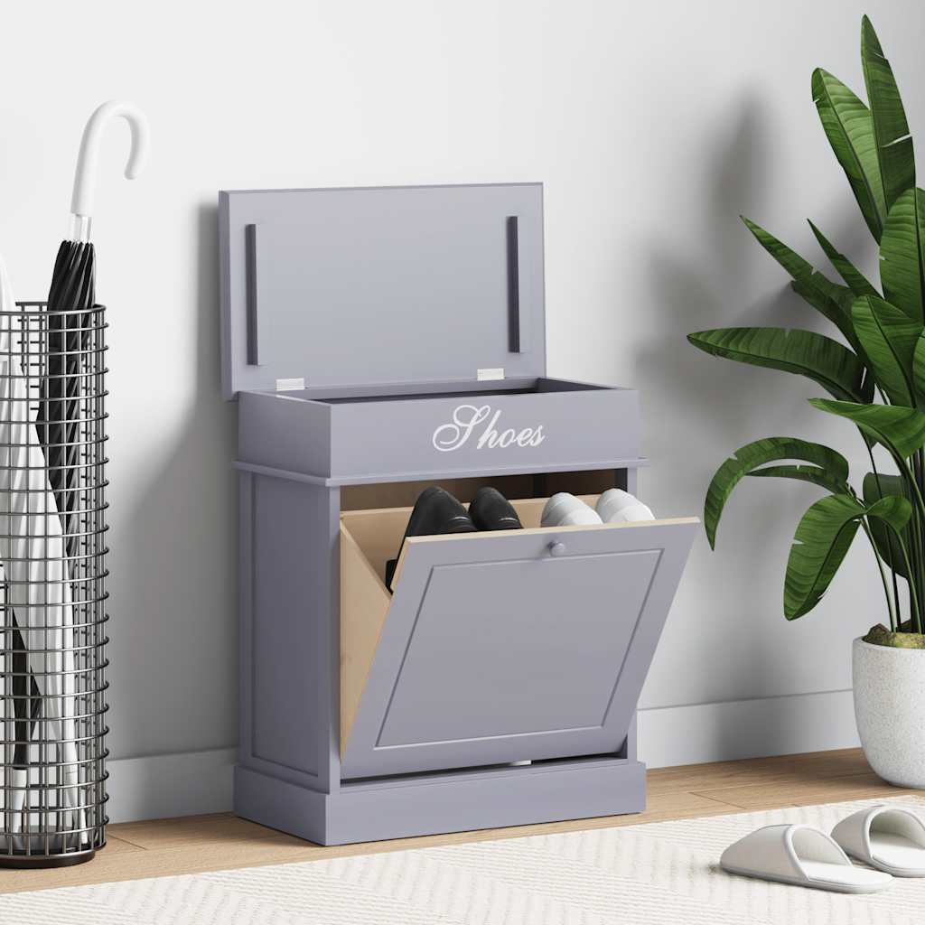 Vidaxl Cabinet da scarpe 50x28x58 cm Paulownahout Grey