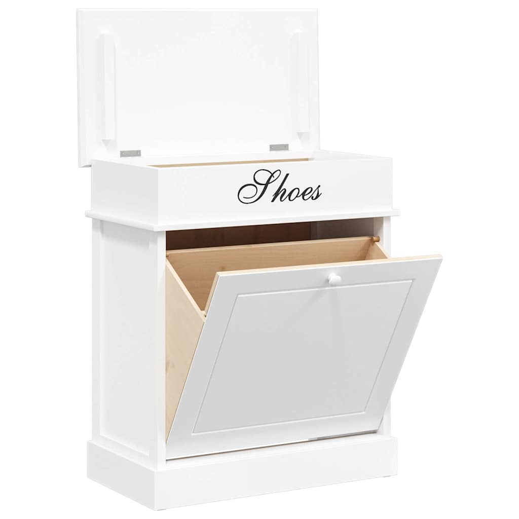 Gabinete de zapatos Vidaxl 50x28x58 cm Paulowniahout White