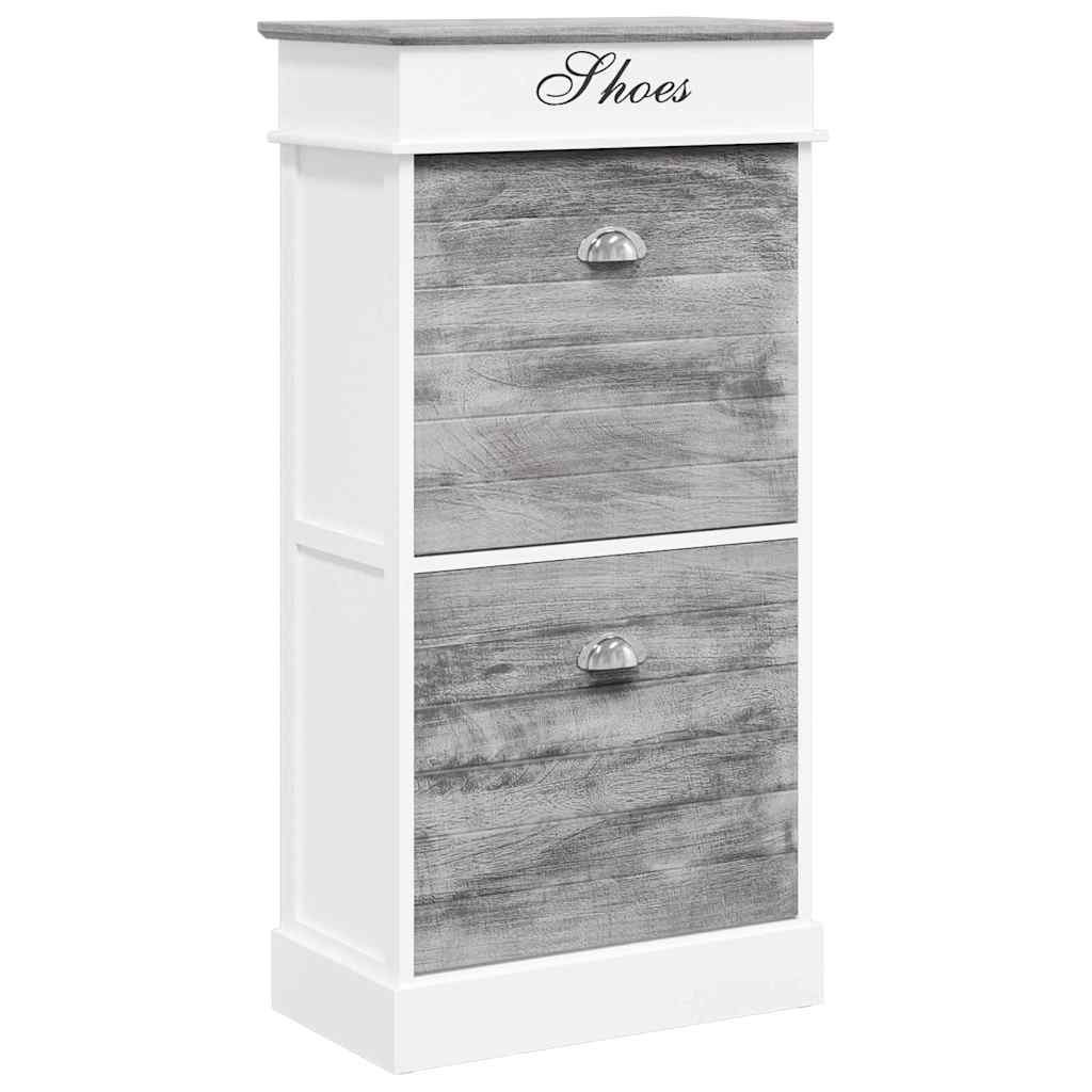 Gabinete de zapatos Vidaxl 50x28x98 cm Paulowniahout Gray