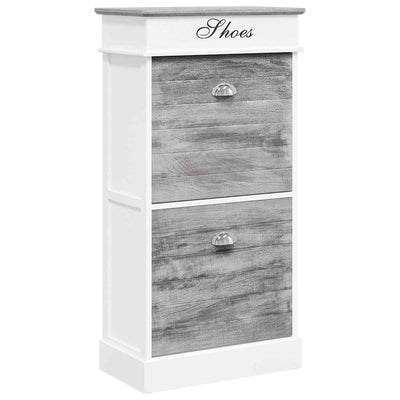 Gabinete de zapatos Vidaxl 50x28x98 cm Paulowniahout Gray