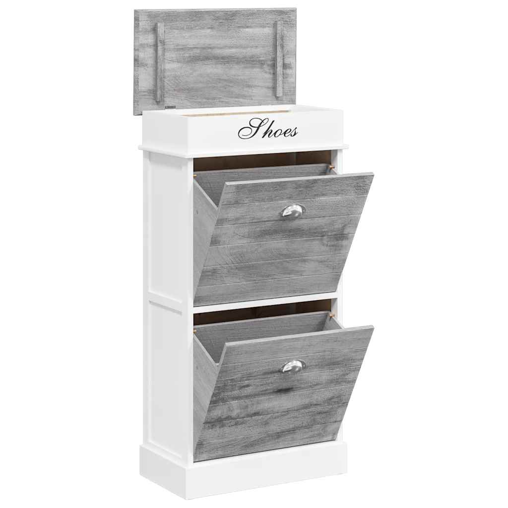 Gabinete de zapatos Vidaxl 50x28x98 cm Paulowniahout Gray