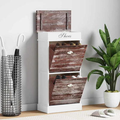 Gabinete de zapatos Vidaxl 50x28x98 cm Paulowniahout Brown