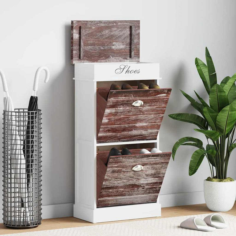 Vidaxl Cabinet da scarpe 50x28x98 cm Paulowniahout Brown