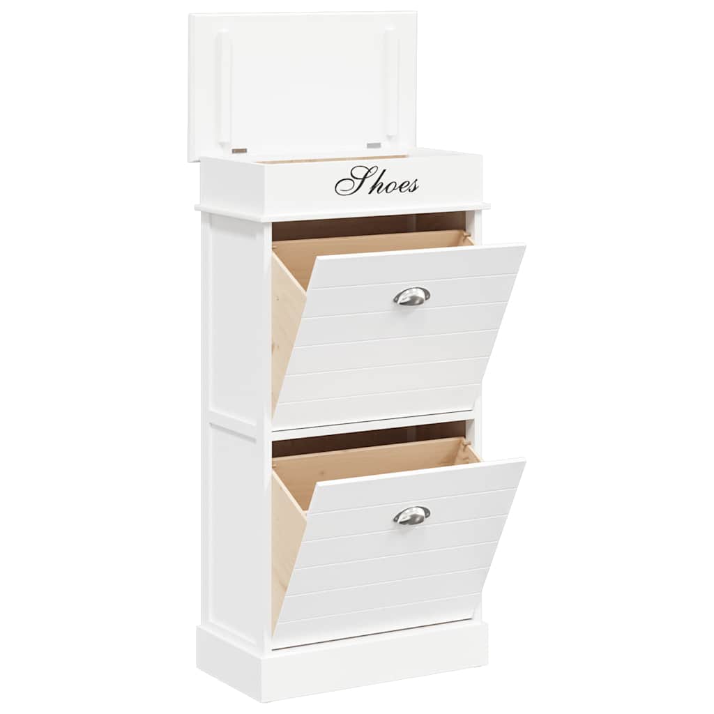 Vidaxl schoenenkast 50x28x98 cm paulowniahout wit