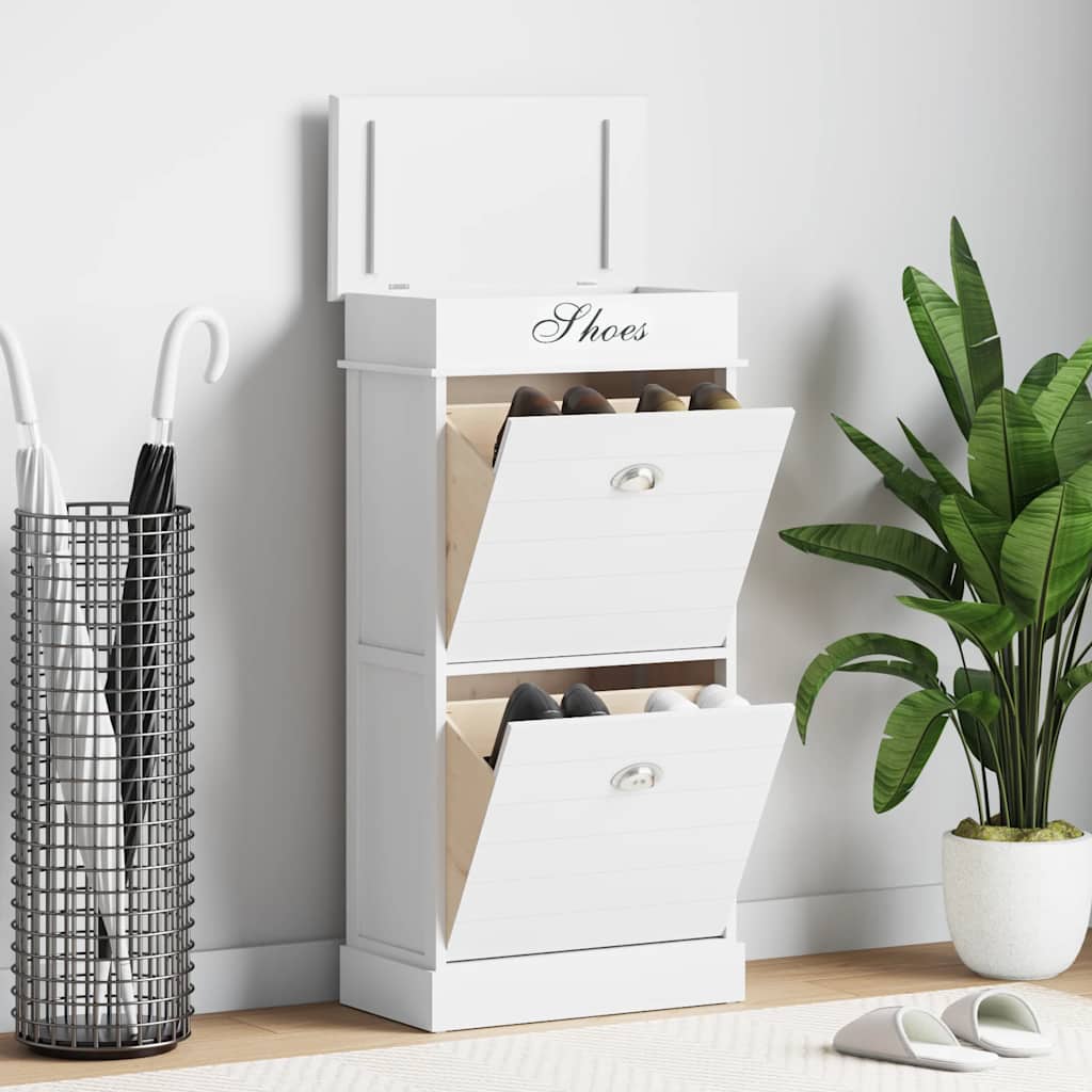 Gabinete de zapatos Vidaxl 50x28x98 cm Paulowniahout White