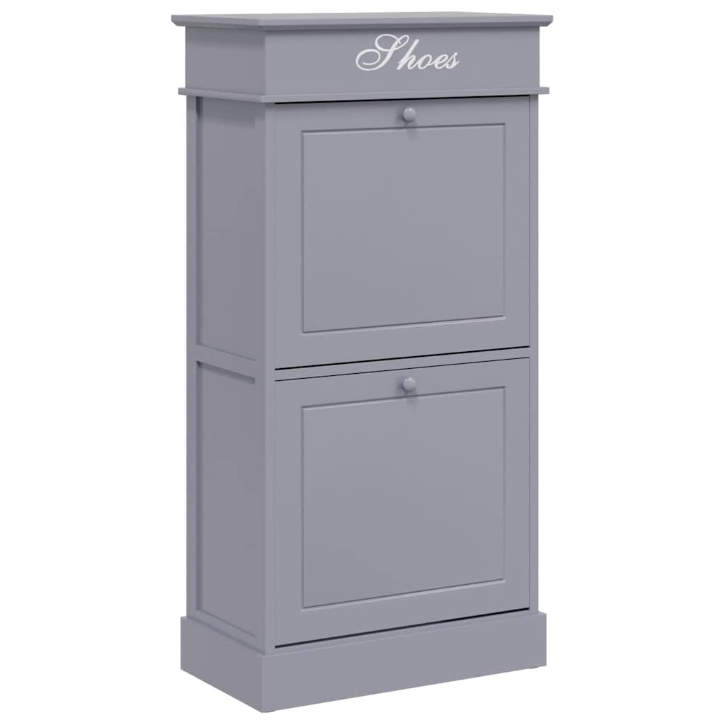 Vidaxl Cabinet da scarpe 50x28x98 cm paulownahout grigio
