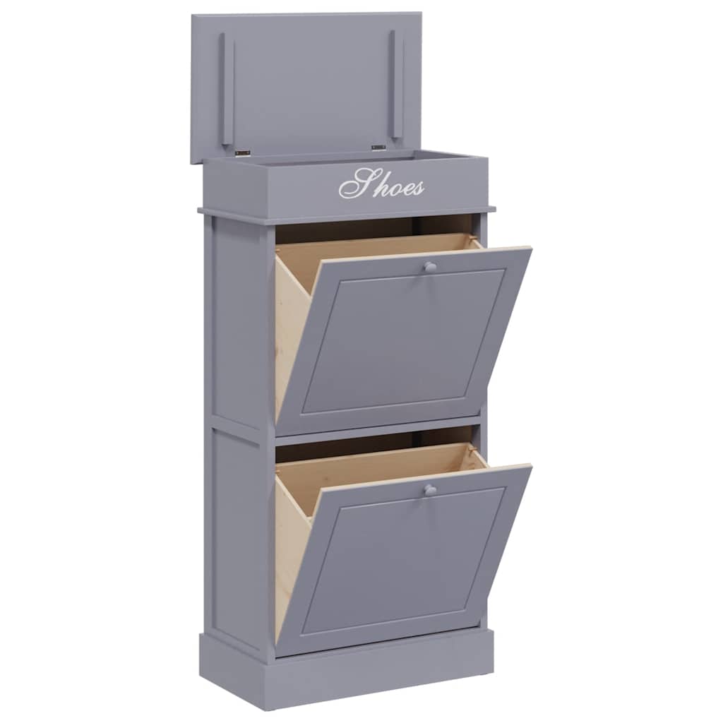 Vidaxl Cabinet da scarpe 50x28x98 cm paulownahout grigio