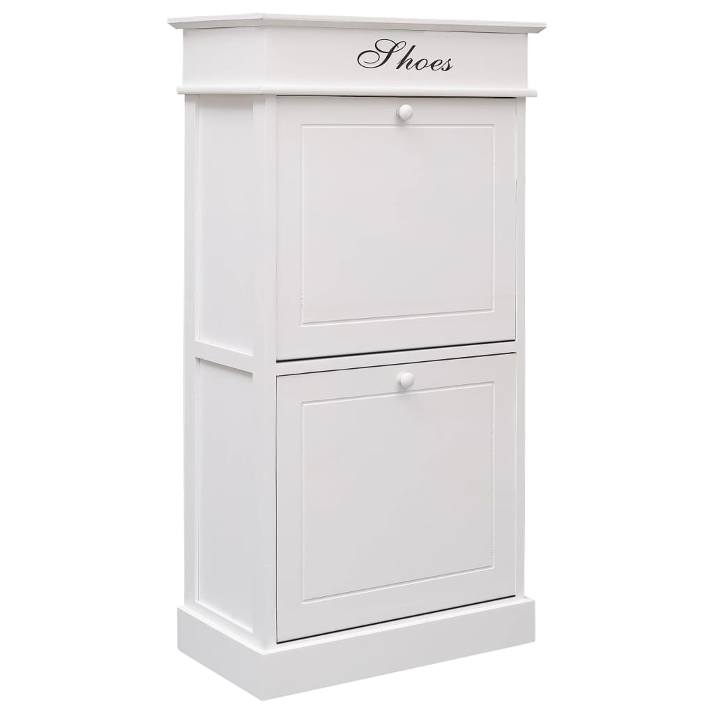 Gabinete de zapatos Vidaxl 50x28x98 cm Paulowniahout White