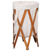 Vidaxl Lavandry Basket Plegable Wood and Tel Tel Cream