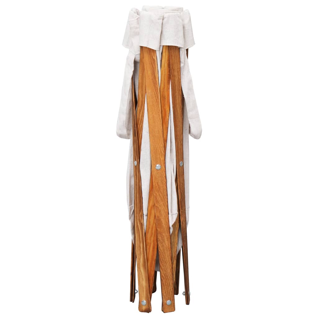 Vidaxl Lavandry Basket Plegable Wood and Tel Tel Cream