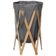 Vidaxl Lavandry Basket Legno pieghevole e tessuto grigio
