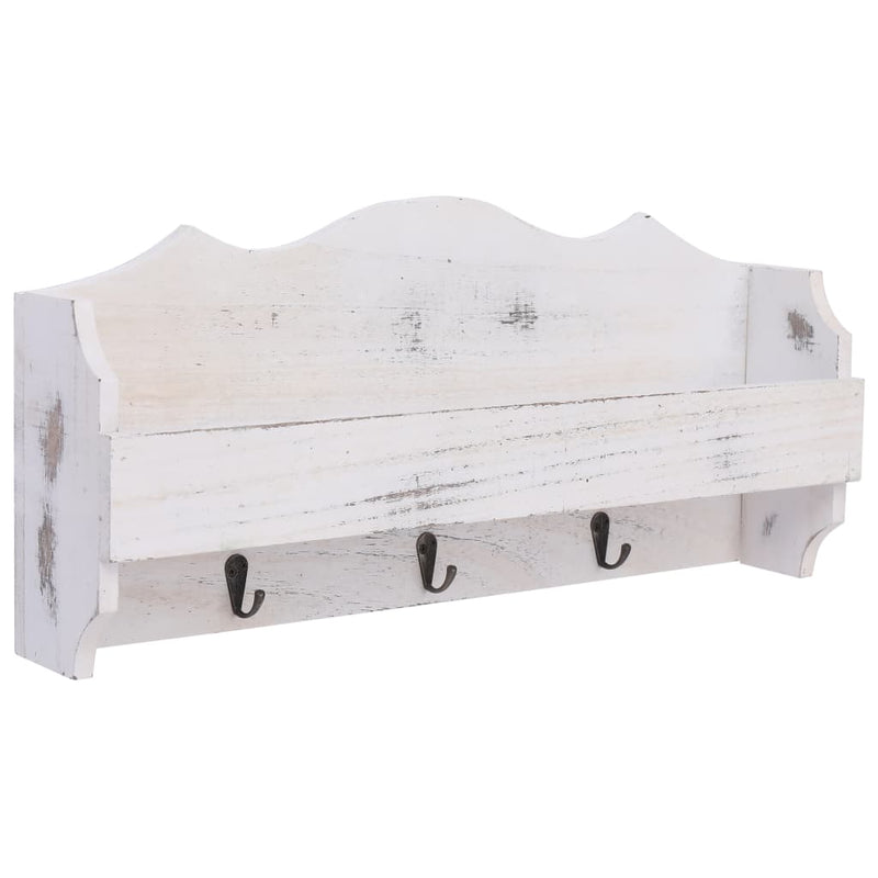 Rastrellino per parete Vidaxl 50x10x23 cm in legno bianco