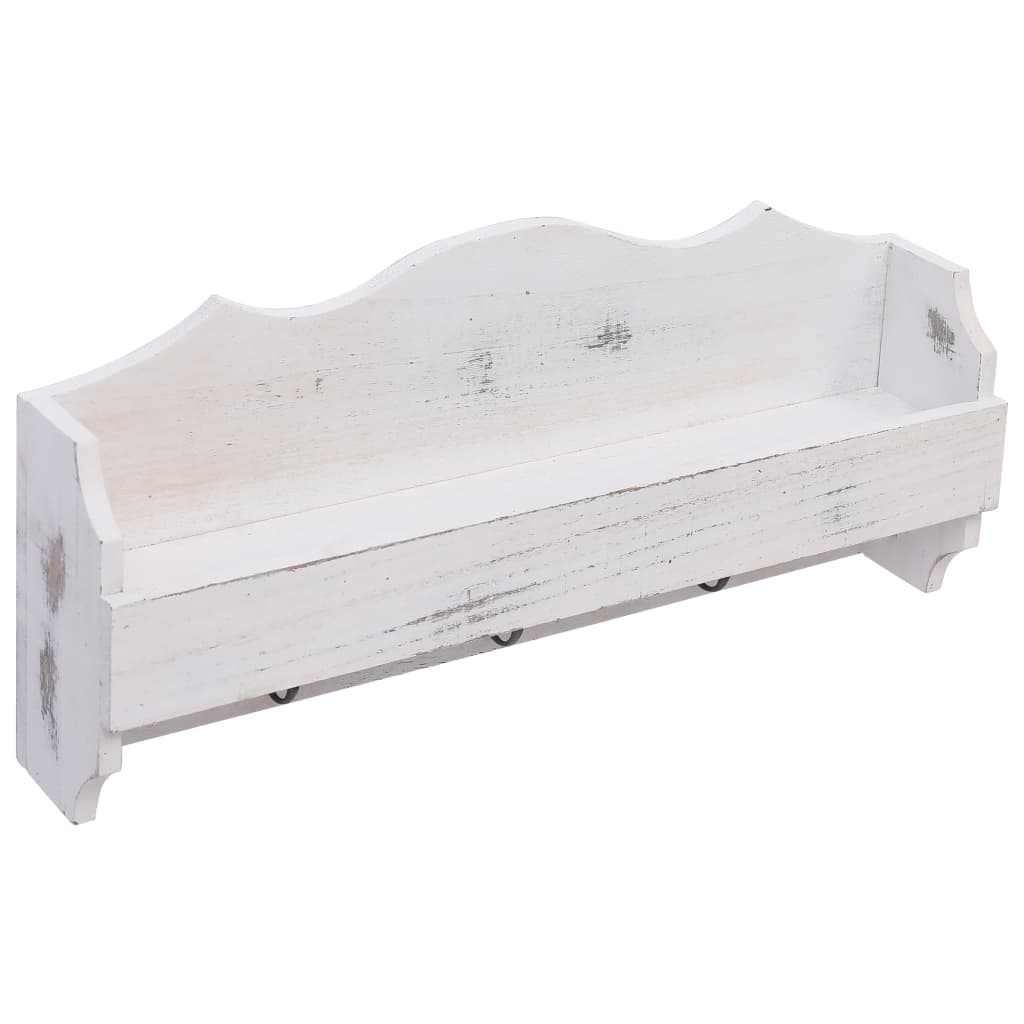 Rastrellino per parete Vidaxl 50x10x23 cm in legno bianco