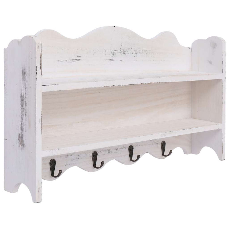 Rastrellino da parete vidaxl 50x10x30 cm in legno bianco