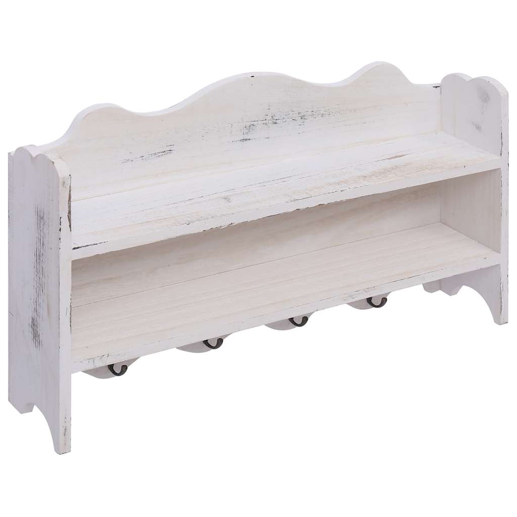 Rastrellino da parete vidaxl 50x10x30 cm in legno bianco