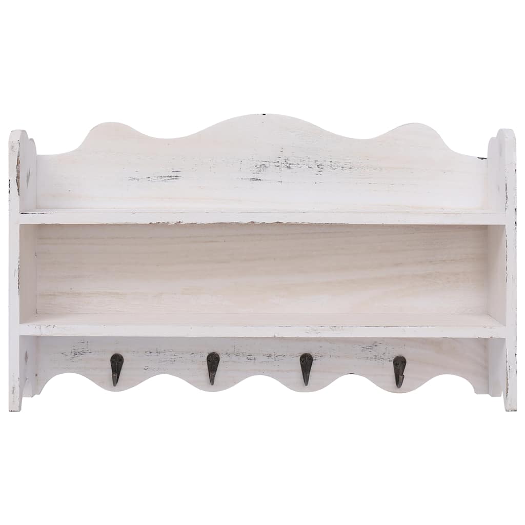 Vidaxl wandkapstok 50x10x30 cm hout wit