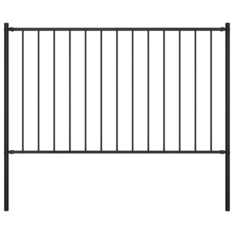 Panel Vidaxl HEK con postes 1.7x0.75 m en polvo de acero cubierto de negro