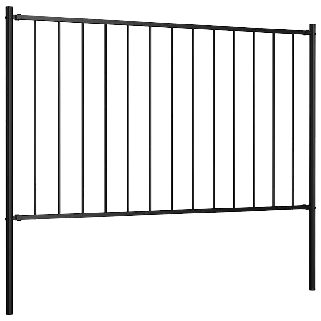 Panel Vidaxl HEK con postes 1.7x0.75 m en polvo de acero cubierto de negro