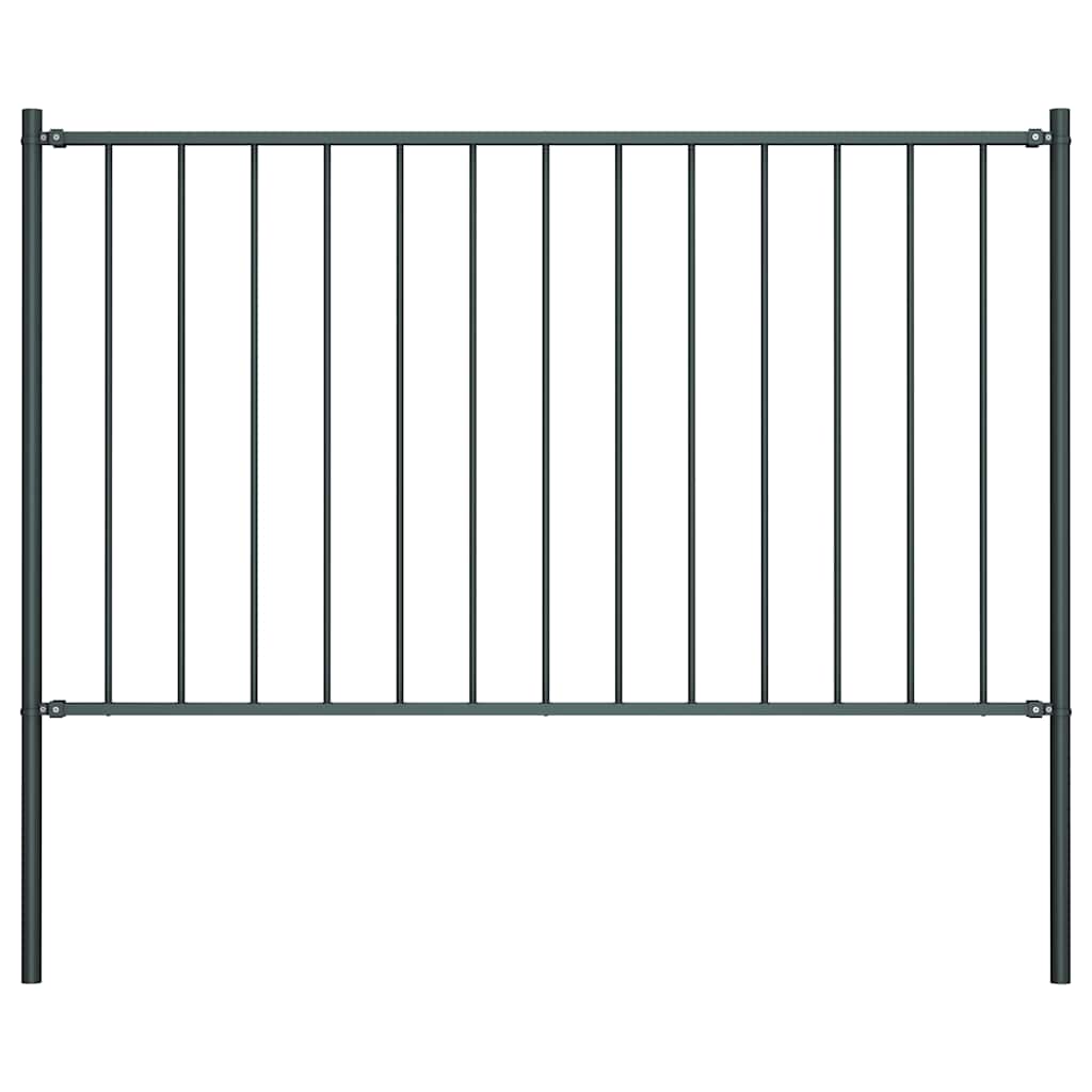 Vidaxl schuttingpaneel met palen gepoedercoat staal 1,81x0,75 m antraciet
