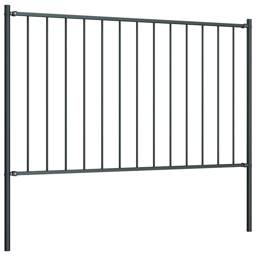 Vidaxl HEK Pannello con pali da 1,7x1,25 m in polvere antracite in acciaio rivestito