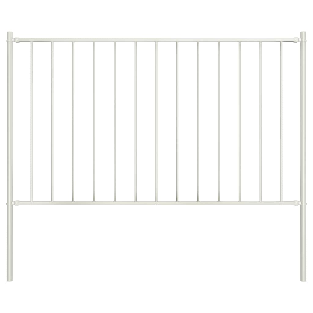 Vidaxl HEK Pannello con pali da 1,7x0,75 m in polvere bianco rivestito in acciaio