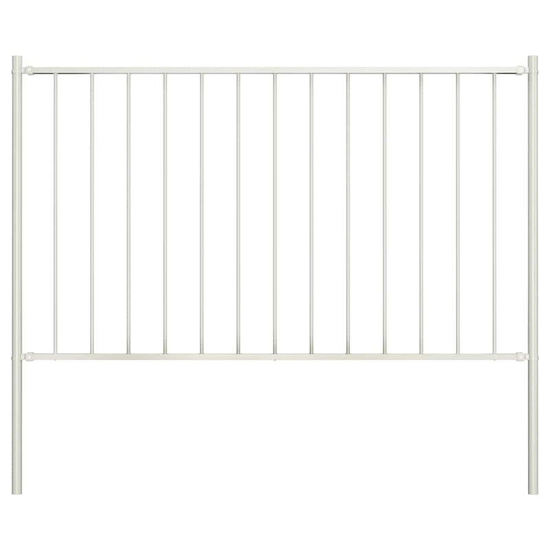 Vidaxl schuttingpaneel met palen gepoedercoat staal 1,81x0,75 m wit