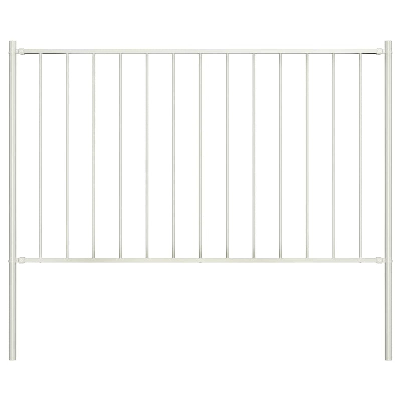 Vidaxl schuttingpaneel met palen gepoedercoat staal 1,81x1 m wit
