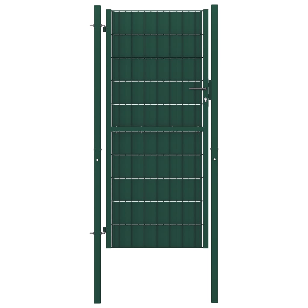 Vidaxl Poort 100x124 cm PVC e verde in acciaio