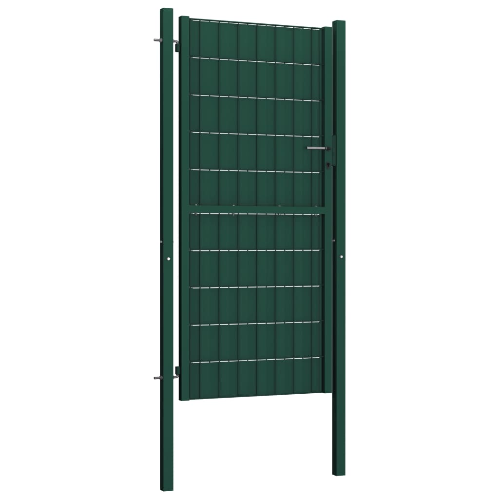 Vidaxl Poort 100x124 cm PVC e verde in acciaio