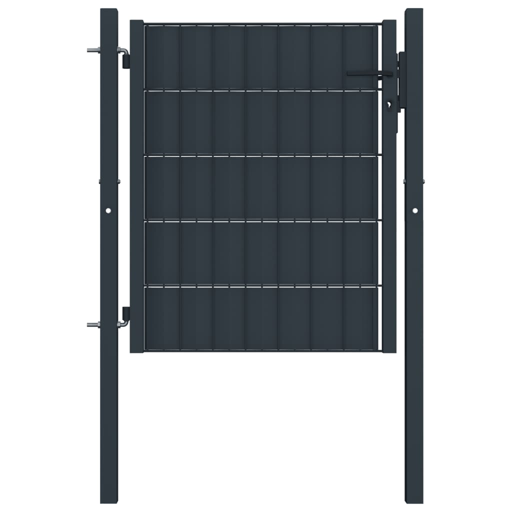 VidaXL Poort 100x81 cm PVC en staal antracietkleurig