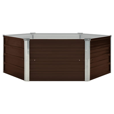 Vidaxl fioriera raccolta 129x129x46 cm marrone galvanizzato in acciaio