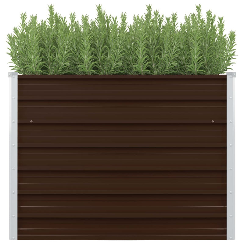 Vidaxl fioriera raccolta 100x100x77 cm marrone galvanizzato