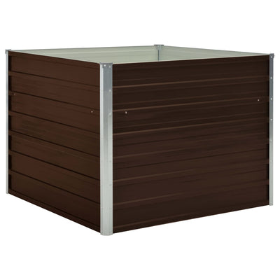 Vidaxl fioriera raccolta 100x100x77 cm marrone galvanizzato