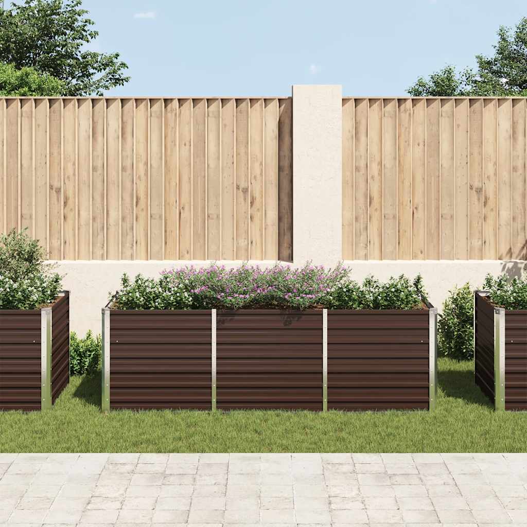 Vidaxl fioriera inserto 240x80x77 cm marrone galvanizzato