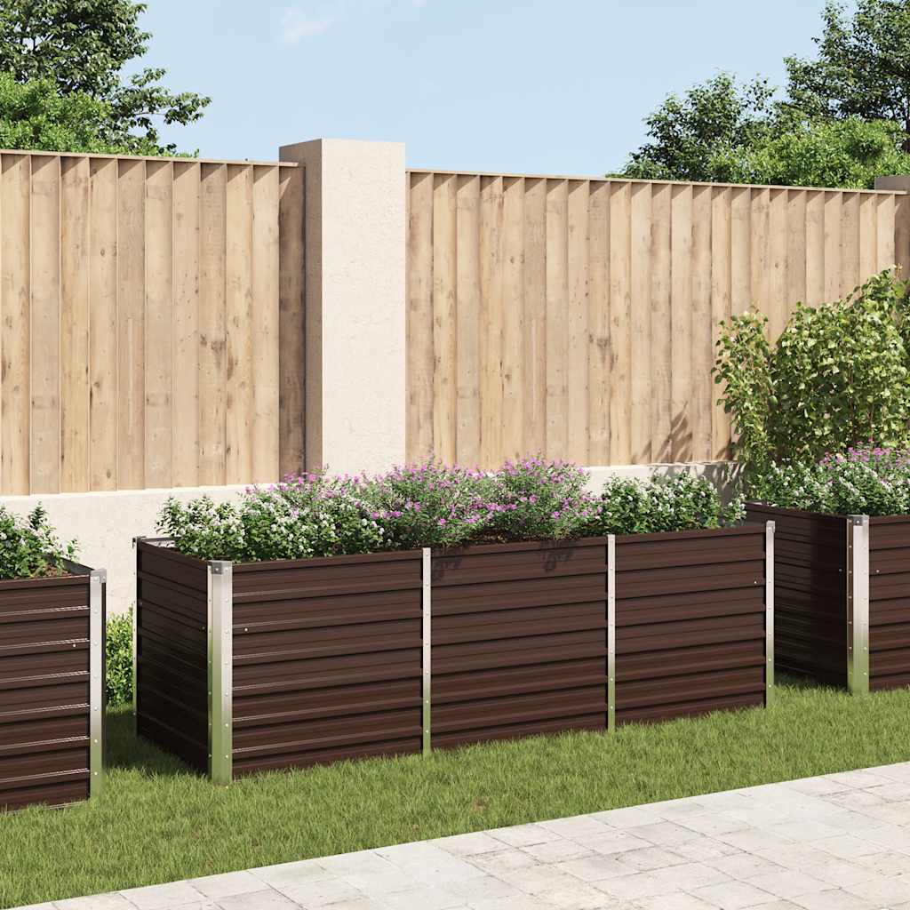 Vidaxl fioriera inserto 240x80x77 cm marrone galvanizzato