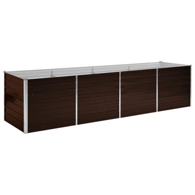 Plantador Vidaxl insertado 320x80x77 cm de acero galvanizado marrón