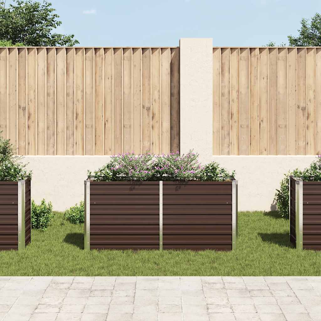 Vidaxl fioriera raccolta 160x40x77 cm marrone galvanizzato in acciaio