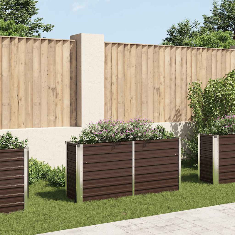 Vidaxl fioriera raccolta 160x40x77 cm marrone galvanizzato in acciaio