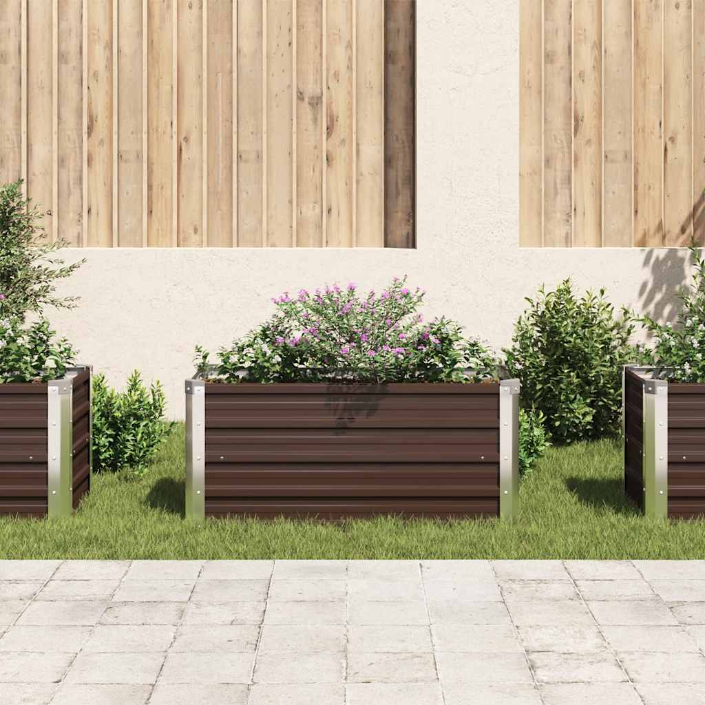 Plantador Vidaxl insertado 100x40x45 cm de acero galvanizado marrón