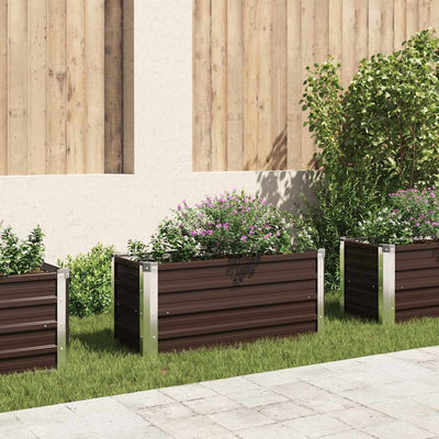 Fioriera vidaxl inserita 100x40x45 cm marrone galvanizzato