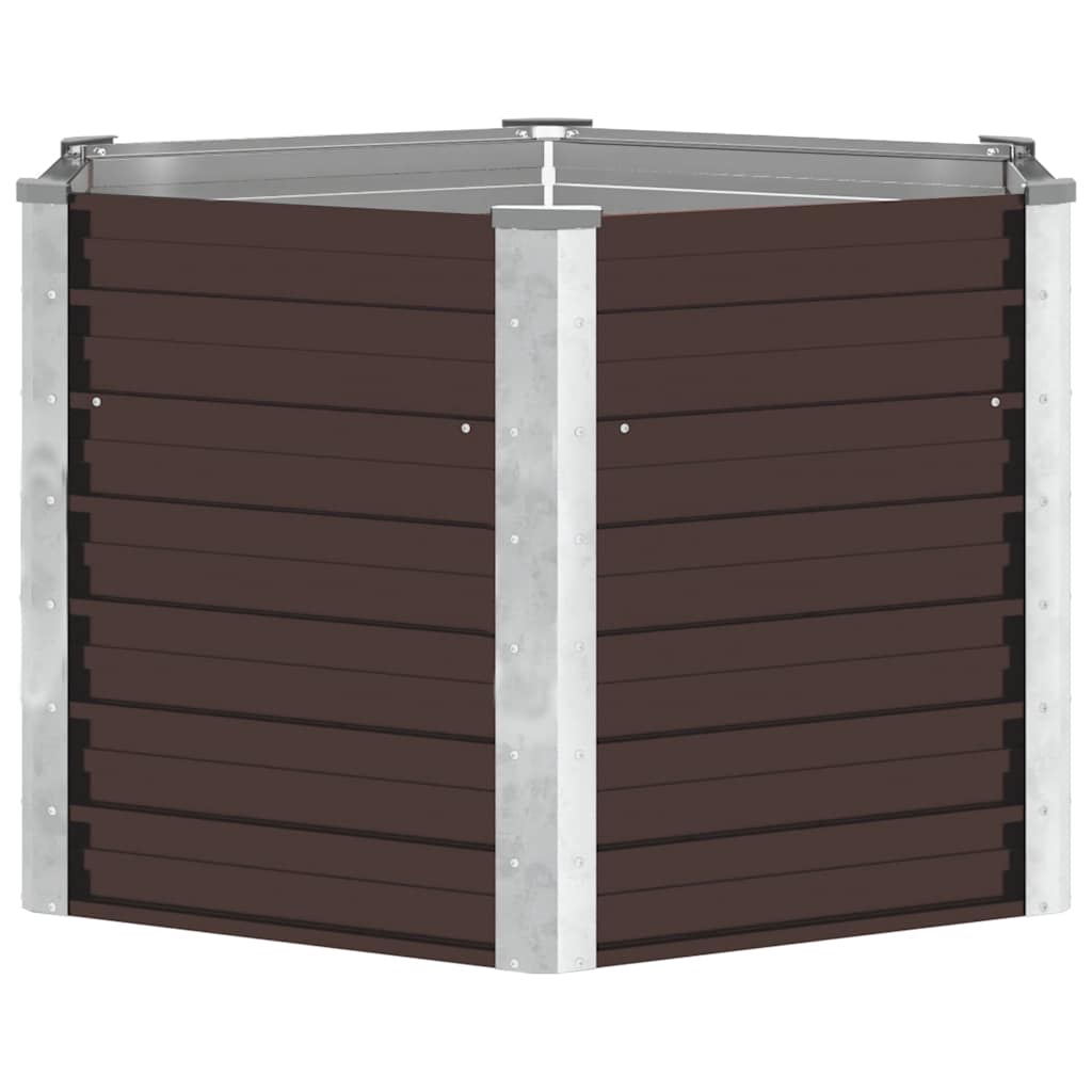 Vidaxl fioriera raccolta 129x129x77 cm marrone galvanizzato in acciaio