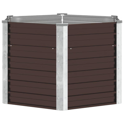 Vidaxl plantenbak verhoogd 129x129x77 cm gegalvaniseerd staal bruin