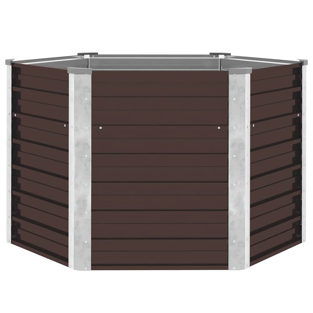 Vidaxl fioriera raccolta 129x129x77 cm marrone galvanizzato in acciaio