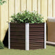 Plantador Vidaxl elevado 129x129x77 cm de acero galvanizado marrón